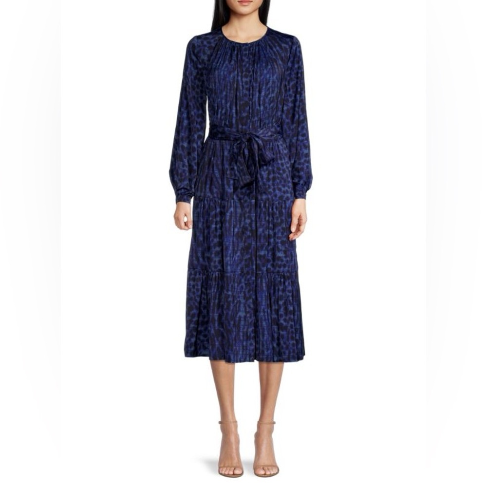 LESLIE FAY | Vintage Purple and Black Long Sleeve Dress